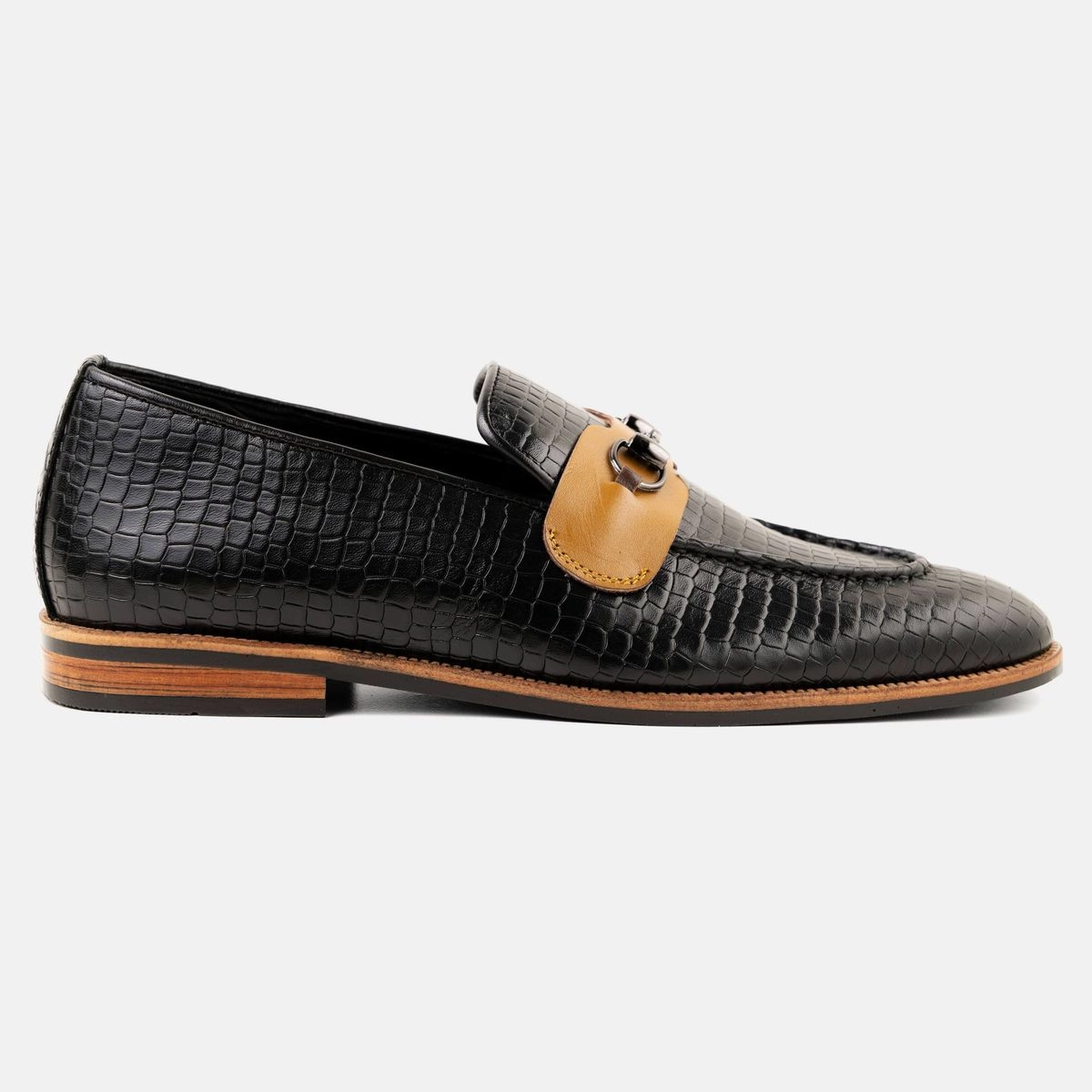 Black Dice Croc Horsebit