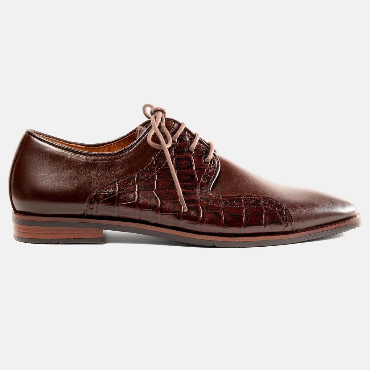 Croc Patent Formal Lace Shoe