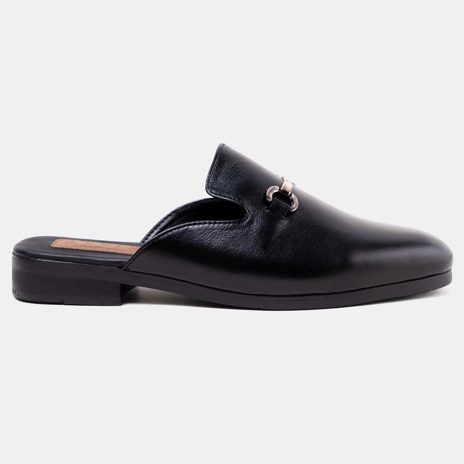 Gold Buckle Half Shoe Black