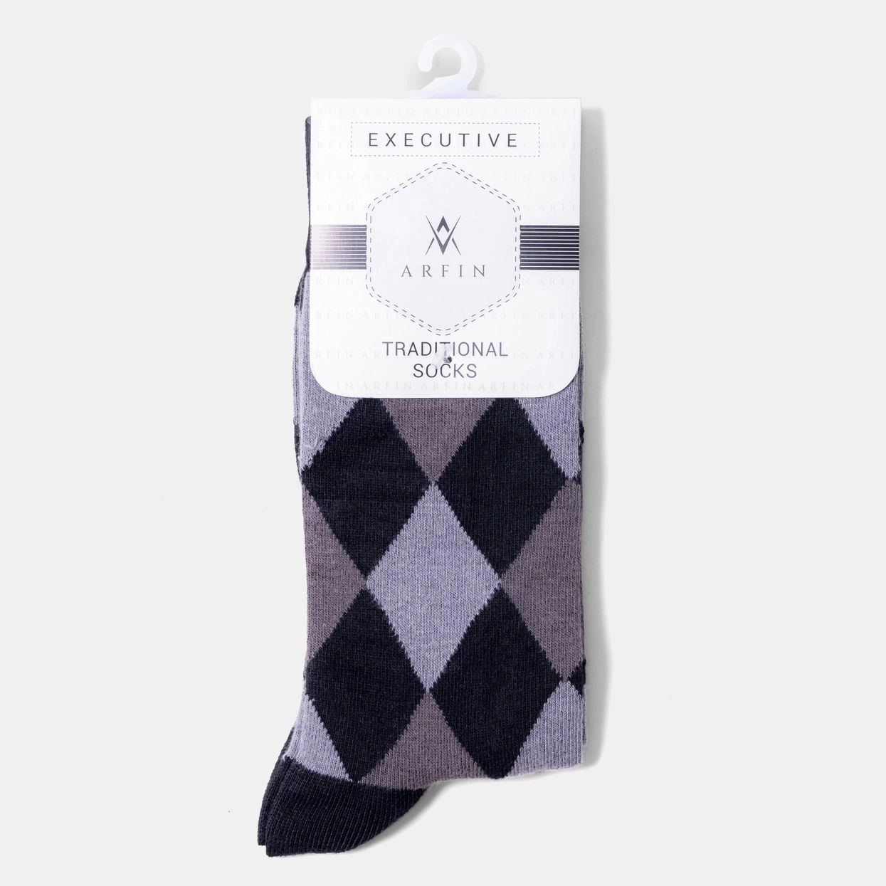 Grey Mixed Check Long Socks