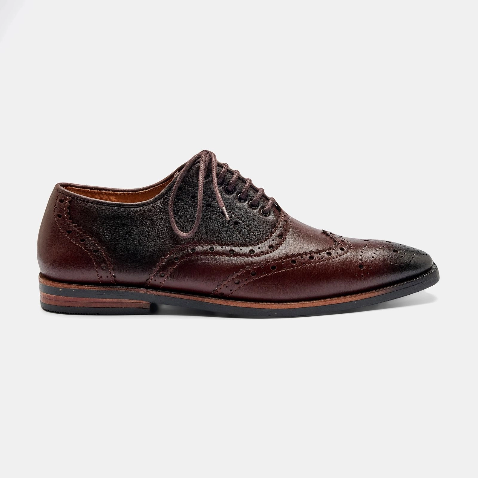 Burnished Brown Leather Wingtip Brogue