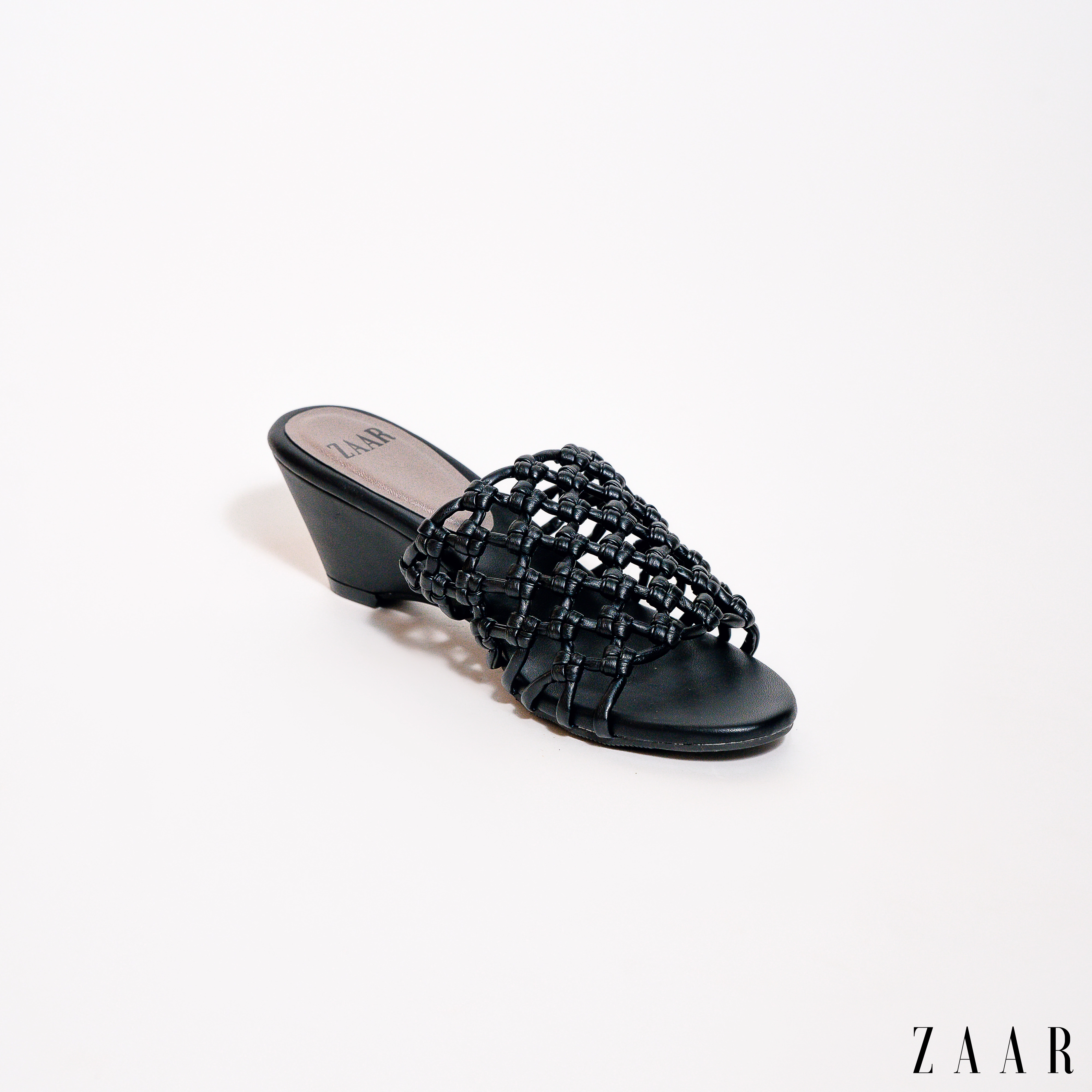 The ''Artisan Weave'' Wedges in Midnight Matte