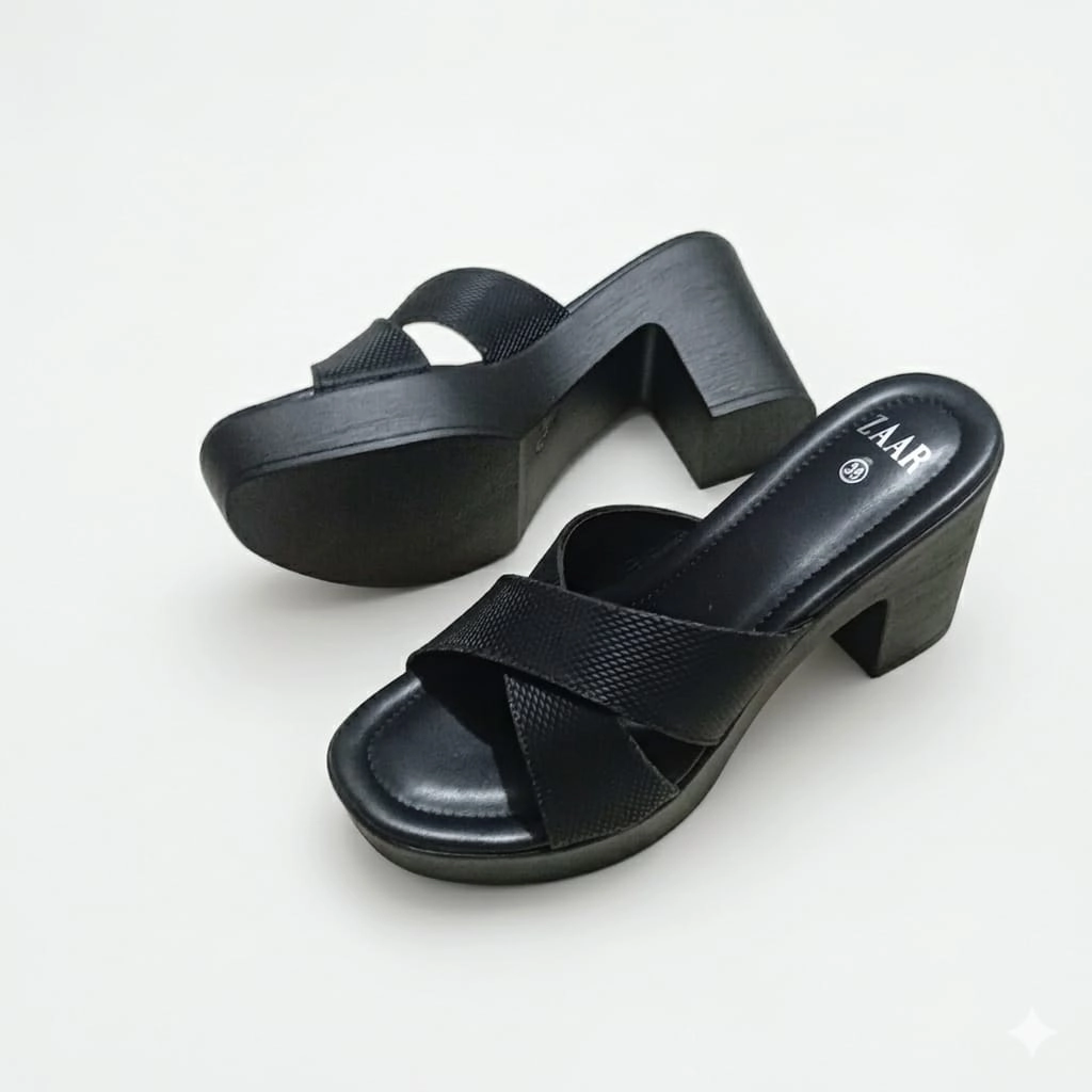 Essence Cross-Strap Platform (Midnight Onyx)