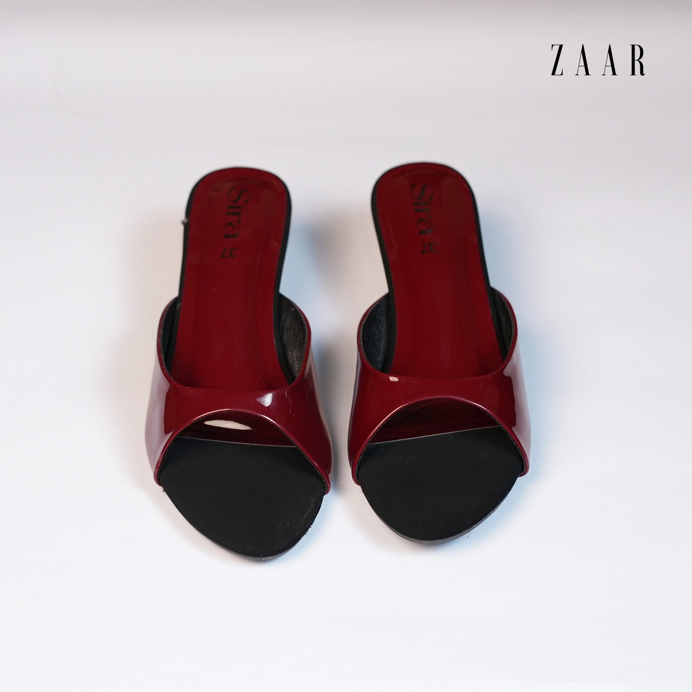 Sira Cherry Gloss Flare Mules