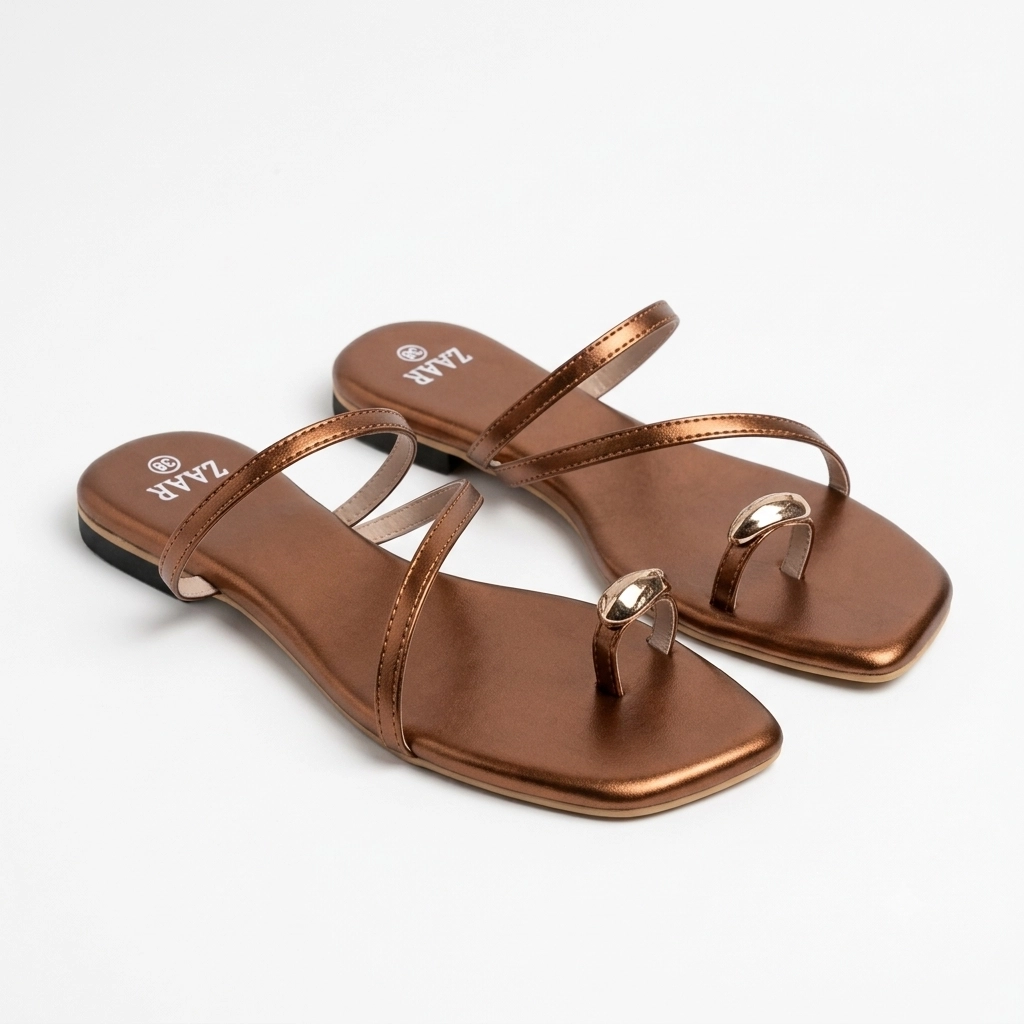 Bronze Sculpt Toe-Ring Slides