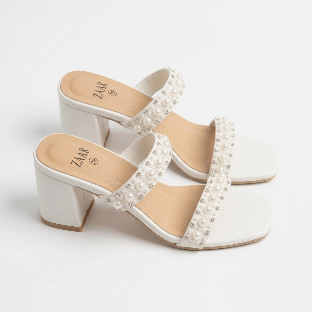 Pearl Lumina Block Heel (Ivory)