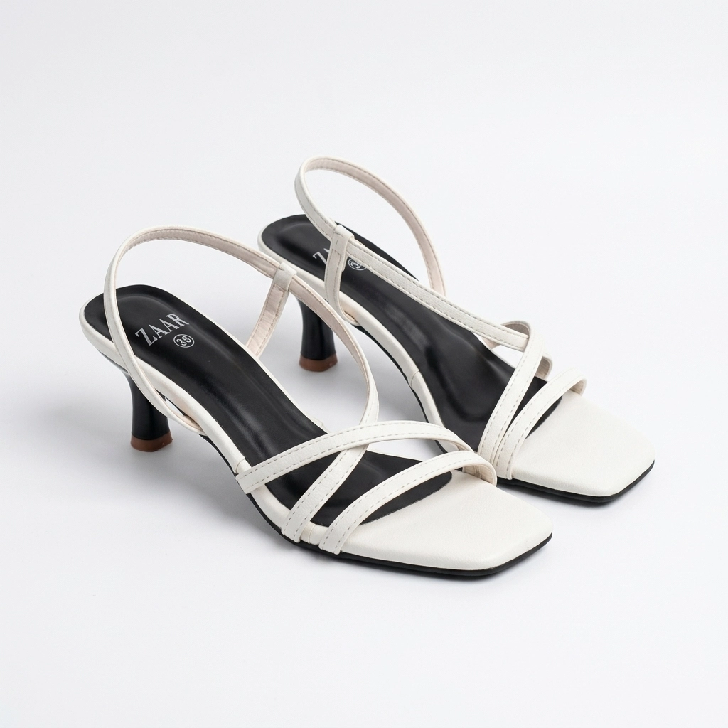Solstice Strappy Kitten Heel (Off-White)